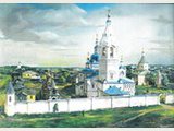 Рис.2 Вид Христорождественского монастыря. Картина современного художника.